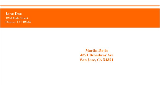 Orange Stripe #6 1/2 Envelope Product Front