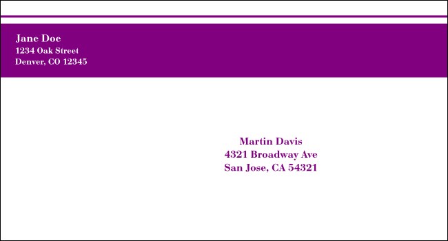 Purple Stripe #6 1/2 Envelope