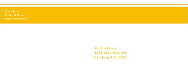 Yellow Stripe #9 Envelope