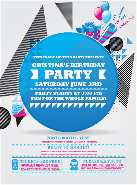 Birthday Party Geometric Flyer Product Front