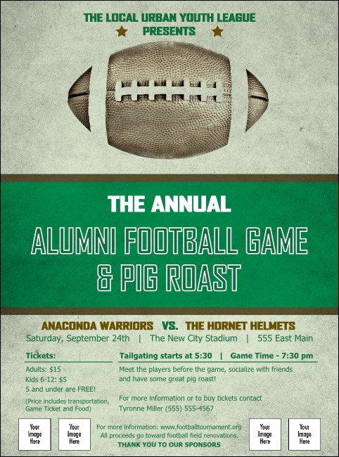 Football Green Flyer Product Front
