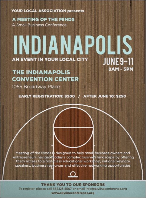 Indianapolis Basketball Flyer Product Front