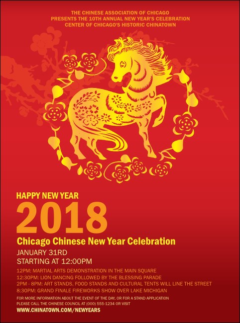 Chinese New Year Horse Flyer Product Front