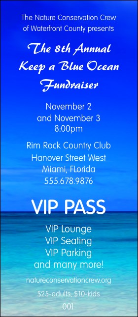 Nature Series - Blue Ocean VIP Pass Product Front