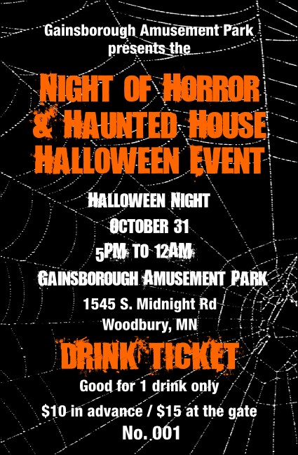 Spider Web Drink Ticket 001 Product Front