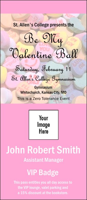 Valentine's Day VIP Event Badge Large Product Front