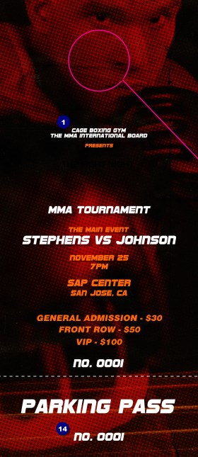 MMA The Fight Night Hang Tag