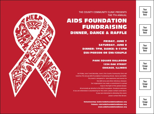 AIDS Fundraising Flyer with Image Upload Product Front