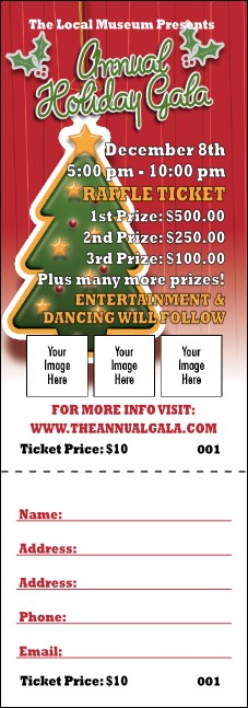 Holiday Tree Raffle Ticket Product Front