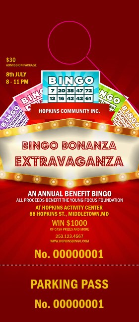 Bingo Bonanza Extravaganza Hang Tag Product Front
