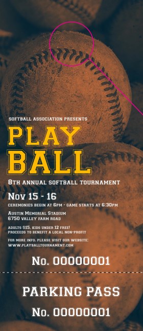 Softball Brown Hang Tag Product Front