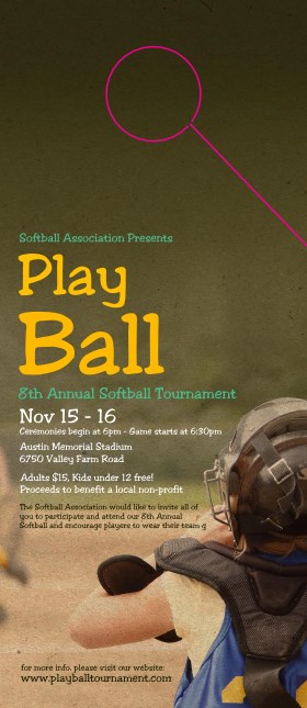 Youth Softball Hang Tag Product Front