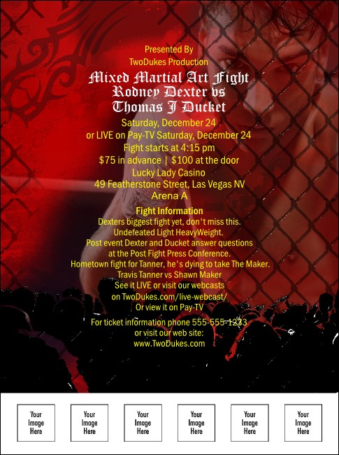 Mixed Martial Arts Event Flyer Product Front