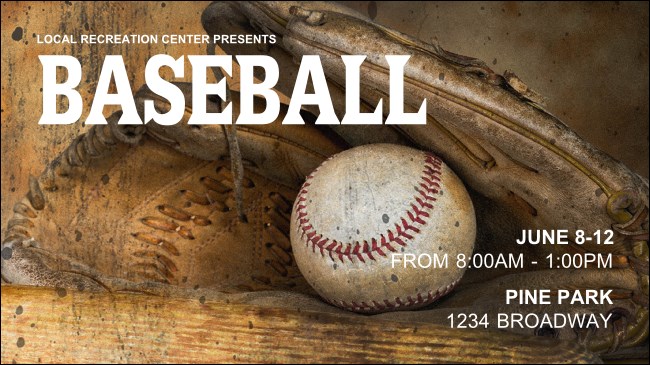 Baseball Camp Facebook Event Cover