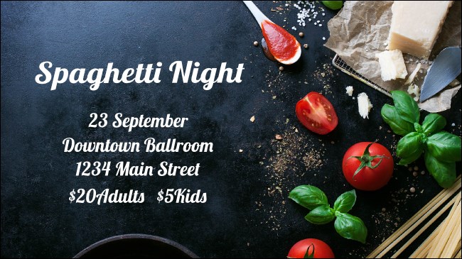 Spaghetti Ingredients Facebook Event Cover