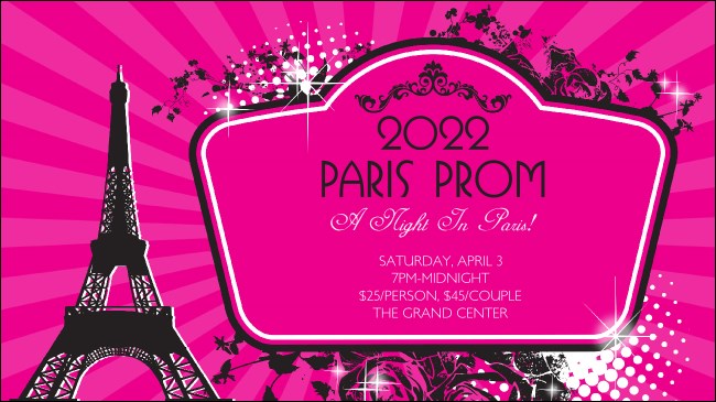 Paris Pink and Black Facebook Event Cover