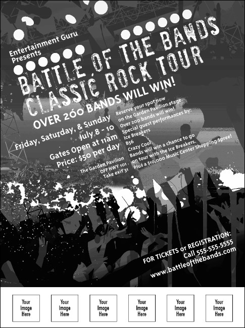 Rock Concert BW Flyer Product Front