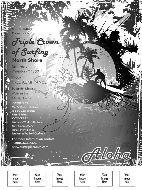 Aloha Flyer (black and white) with Image Upload
