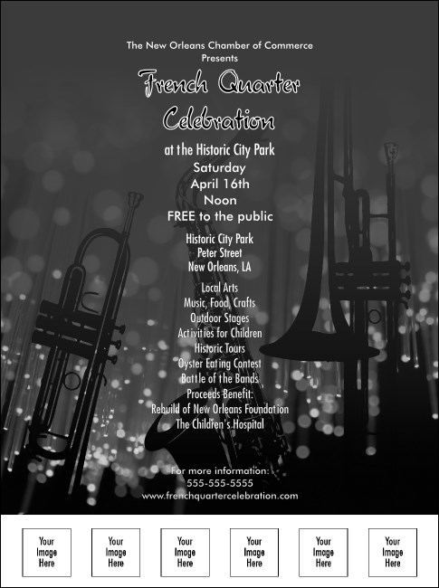 Jazz Concert Flyer (Black and White) Product Front