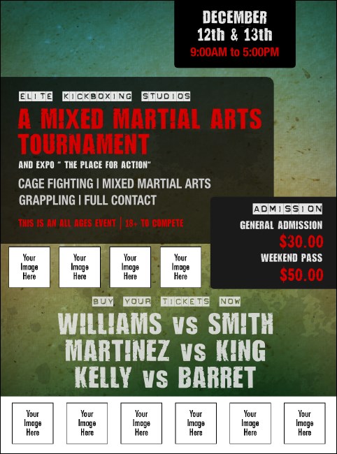 Contemporary Mixed Martial Arts Logo Flyer Product Front