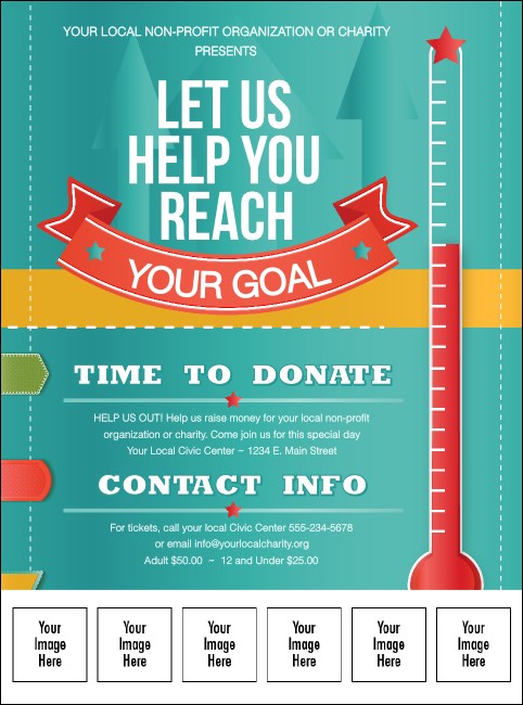 Fundraising Thermometer Logo Flyer Product Front