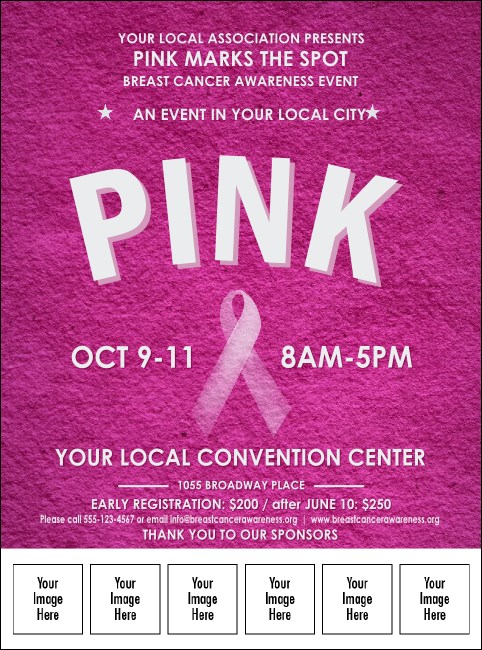 Breast Cancer Pink Ribbon Logo Flyer Product Front