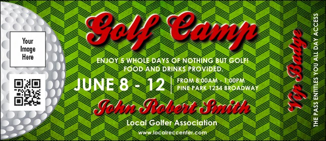 Golf Camp VIP Event Badge Large