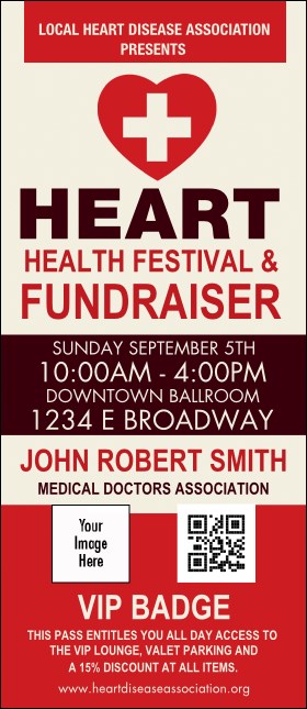 Heart Health VIP Event Badge Large