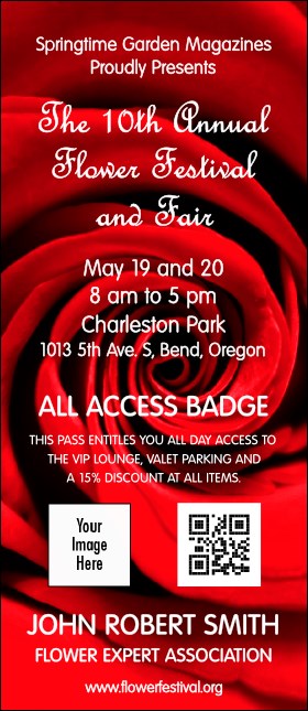 Red Rose VIP Event Badge Large