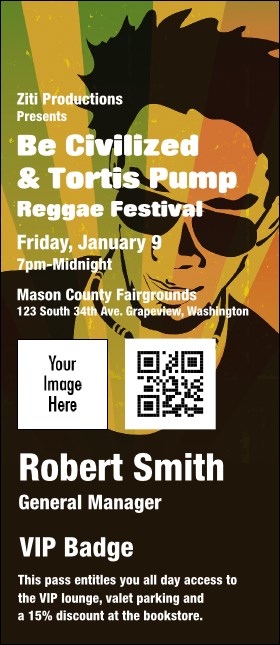 Reggae VIP Event Badge Large