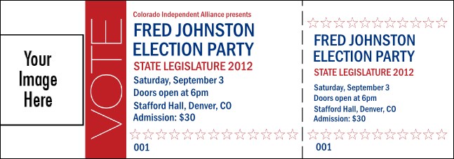 Modern Vote Event Ticket Product Front