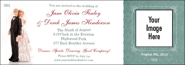 Vintage Bride and Groom General Admission Ticket Product Front