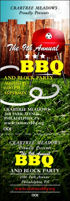 BBQ Backyard Event Ticket Product Front