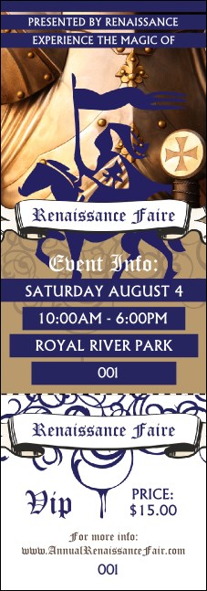 Renaissance Faire Armor Event Ticket Product Front