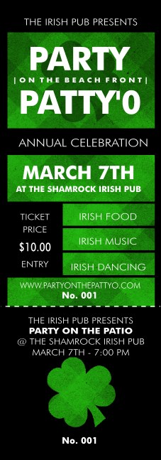 St. Patrick's Day Plaid Event Ticket Product Front
