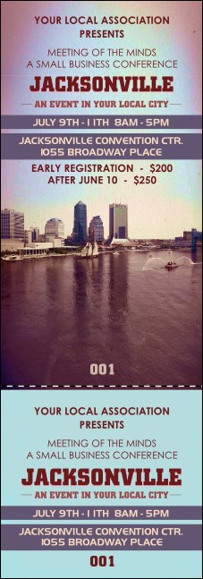 Jacksonville Event Ticket Product Front