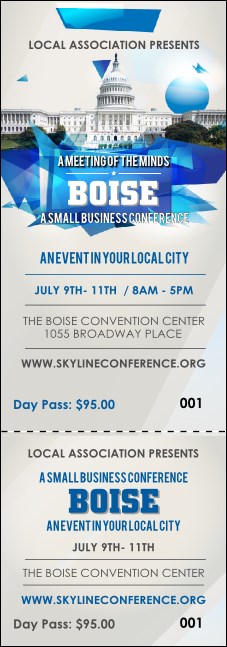 Boise Event Ticket Product Front