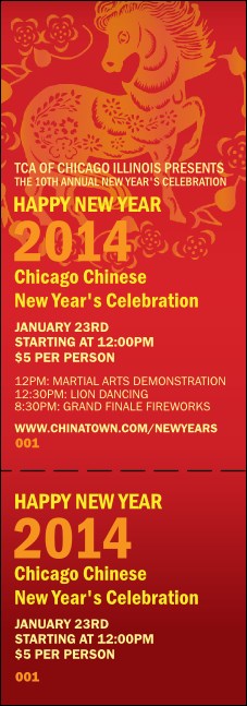 Chinese New Year Horse Event Ticket Product Front