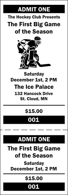 Hockey General Admission Ticket 001