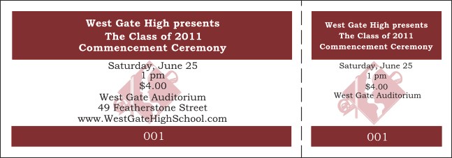 Graduation General Admission Ticket 003 Product Front