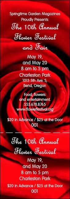 Red Rose Event Ticket Product Front