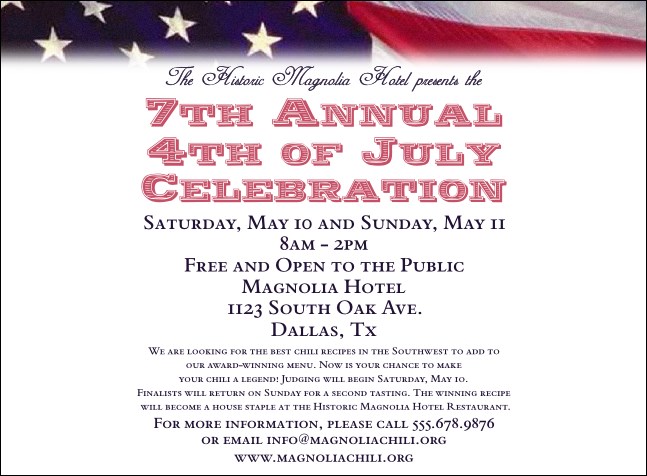 American Flag Invitation 002 Product Front