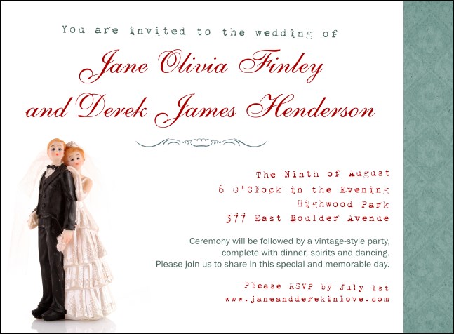 Vintage Bride and Groom Invitation Product Front