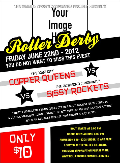 Roller Derby Passing Star Invitation Product Front