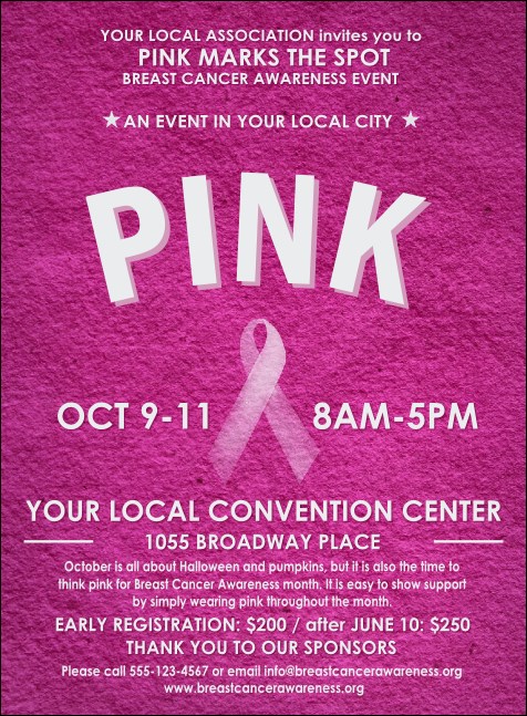 Breast Cancer Pink Ribbon Invitation Product Front