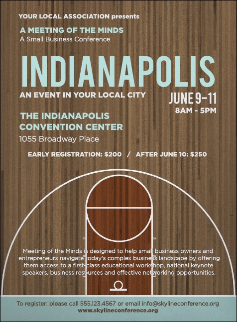 Indianapolis Basketball Invitation Product Front