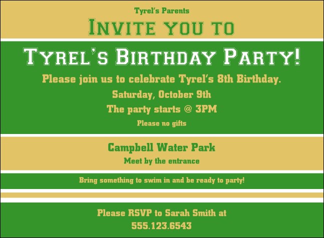 Sports Invitation 008 Product Front