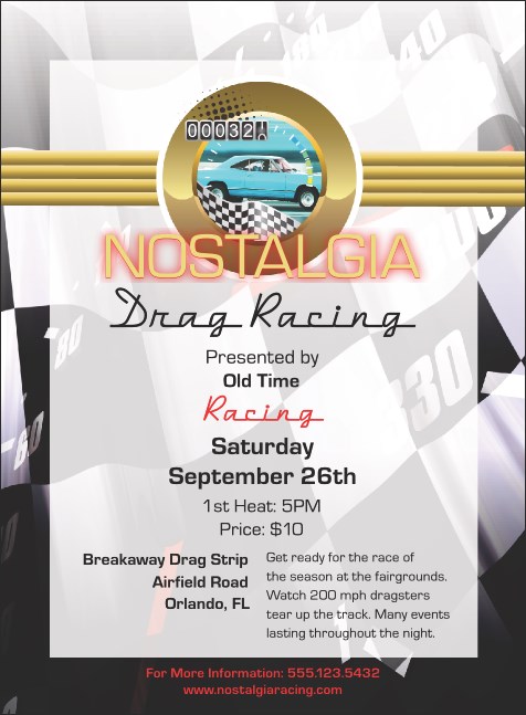 Drag Racing Invitation Product Front