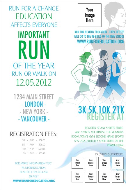 Run for a Cause Blue & Green Poster Product Front