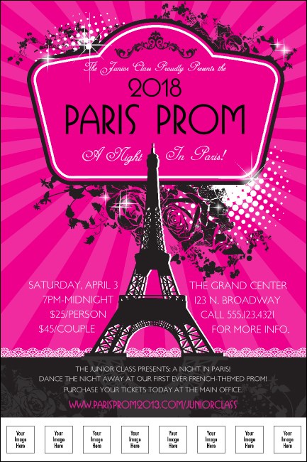 Paris Pink and Black Logo Poster Product Front